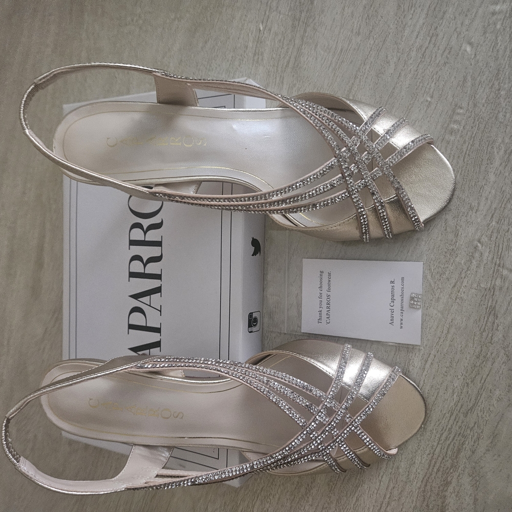 Caparros Women's Silver Strappy Heels